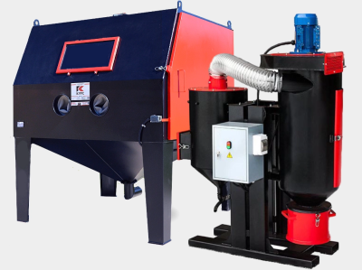 Пескоструйная камера PST-КСО-150 инжекторная, без ФВ, ФВР 2.2 кВт, с выдвижным поворотным столом